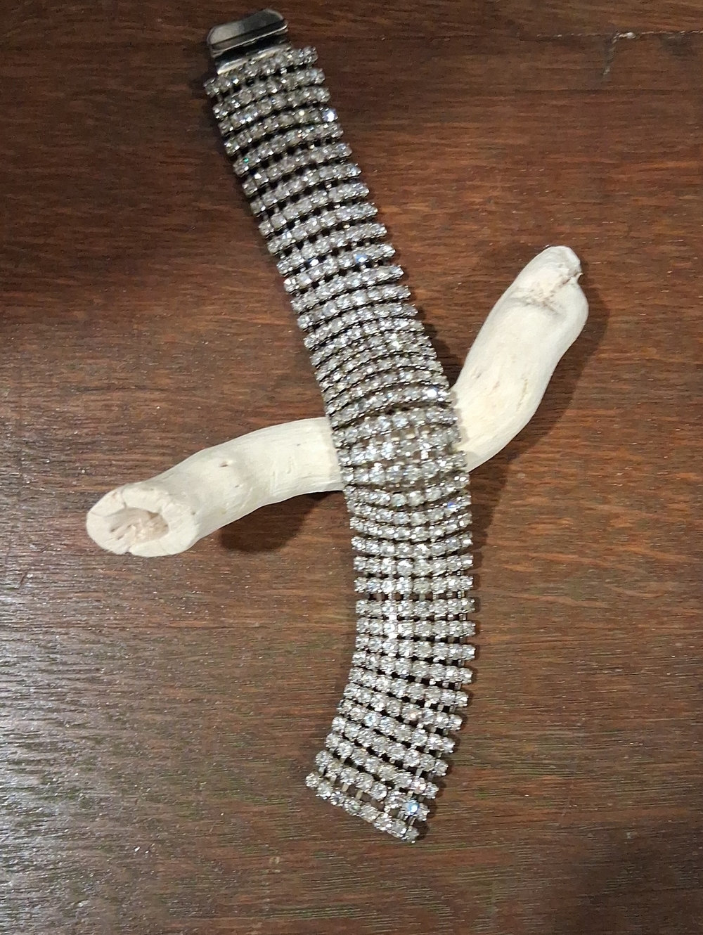 Crystal Tennis Bracelet - Silver Rhinestone Statement Bracelet READ